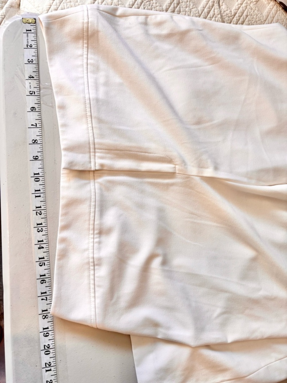 Coldwater Creek Pants Size 16 White Natural Fit Straight-Leg Crepe Euro Summer - Picture 5 of 7